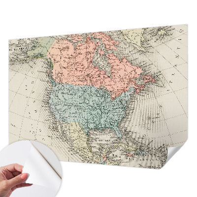 3D fototapeta s podobo zgodovinskega zemljevida