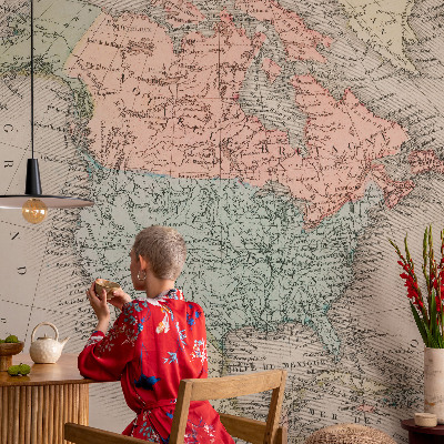 3D fototapeta Zgodovinski zemljevid