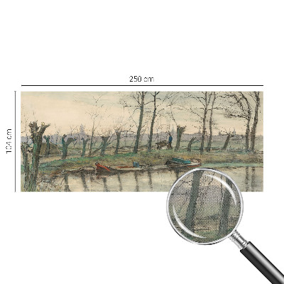 Samolepilna fototapeta za dnevno sobo z motivom zimske pokrajine