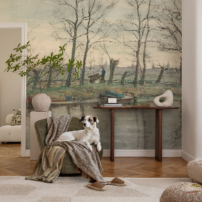 Samolepilna fototapeta za dnevno sobo Zimska pokrajina