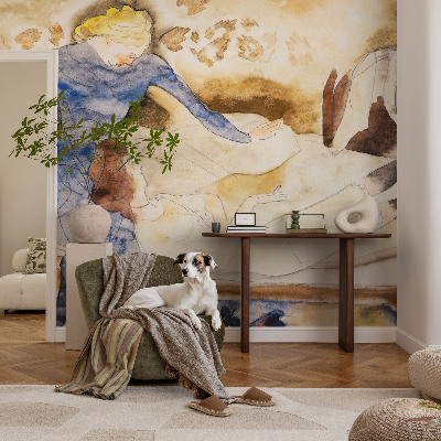 Otroška fototapeta z motivom ženske v pomirjujočem vzdušju