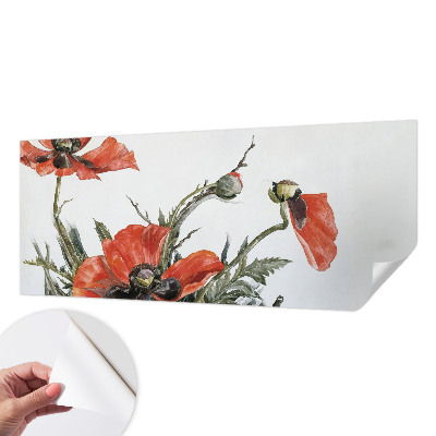 Samolepilna fototapeta za dnevno sobo Rdeči maki