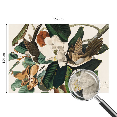 Samolepilna fototapeta za dnevno sobo Ptice magnolije