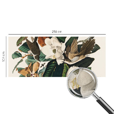 Samolepilna fototapeta za dnevno sobo z motivom magnolijskih ptic