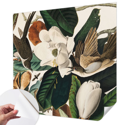 Samolepilna fototapeta za dnevno sobo z motivom magnolijskih ptic