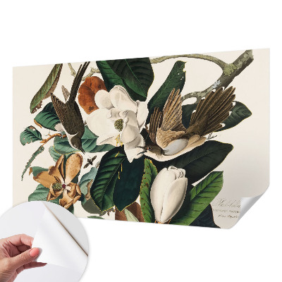 Samolepilna fototapeta za dnevno sobo z motivom magnolijskih ptic