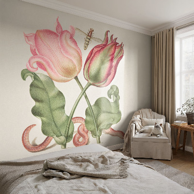 Samolepilna fototapeta za spalnico z motivom tulipana