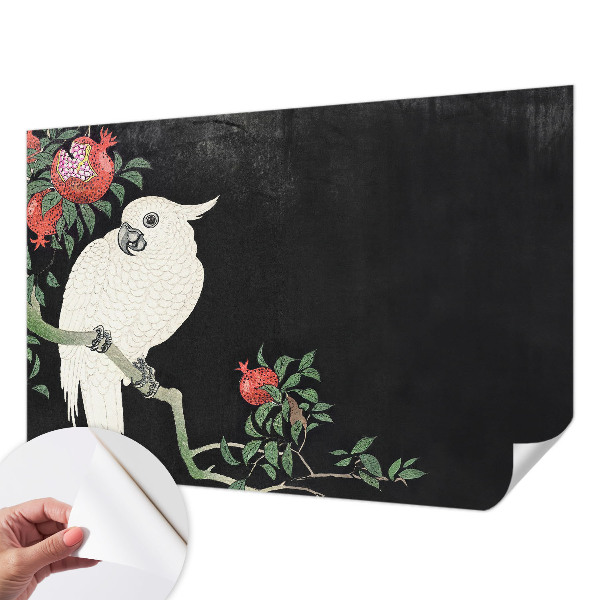 Samolepilna fototapeta za dnevno sobo Papiga iz granatnega jabolka