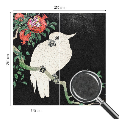 Samolepilna fototapeta za dnevno sobo Papiga iz granatnega jabolka