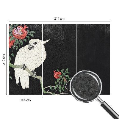 Samolepilna fototapeta za dnevno sobo Papiga iz granatnega jabolka