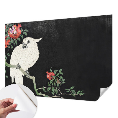 Samolepilna fototapeta za dnevno sobo Papiga iz granatnega jabolka