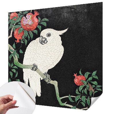 Samolepilna fototapeta za dnevno sobo Papiga iz granatnega jabolka