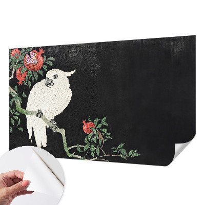 Samolepilna fototapeta za dnevno sobo Papiga iz granatnega jabolka