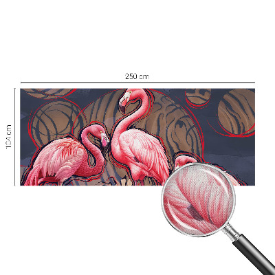 Samolepilna fototapeta za dnevno sobo z motivom rožnatih flamingov