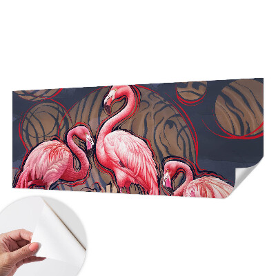 Samolepilna fototapeta za dnevno sobo z motivom rožnatih flamingov