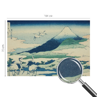 3D fototapeta z motivom žerjavov in gora