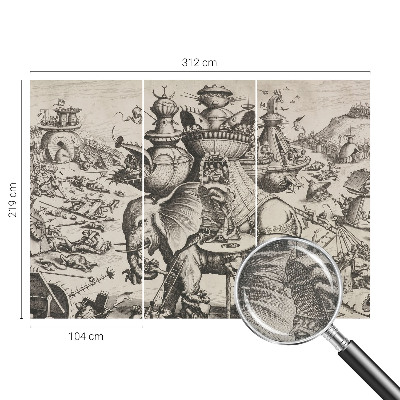 Fototapeta za otroško sobo z motivom groteskne bitke