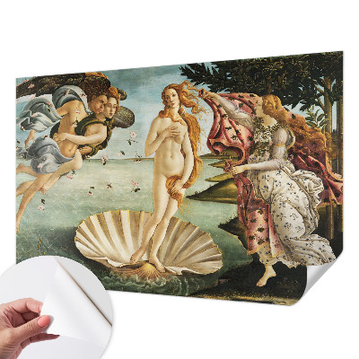Samolepilna fototapeta za spalnico z motivom slikovne reprodukcije 'Rojstvo Venere' za dekoracijo sten