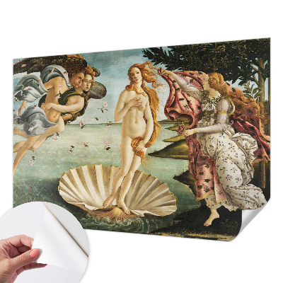 Samolepilna fototapeta za spalnico z motivom slikovne reprodukcije 'Rojstvo Venere' za dekoracijo sten