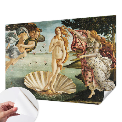 Samolepilna fototapeta za spalnico z motivom slikovne reprodukcije 'Rojstvo Venere' za dekoracijo sten