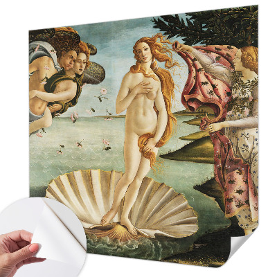 Samolepilna fototapeta za spalnico z motivom slikovne reprodukcije 'Rojstvo Venere' za dekoracijo sten