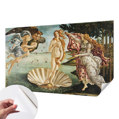 Samolepilna fototapeta za spalnico z motivom slikovne reprodukcije 'Rojstvo Venere' za dekoracijo sten