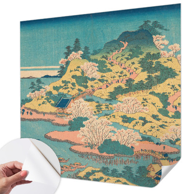 Samolepilna fototapeta za dnevno sobo z motivom japonske pokrajine