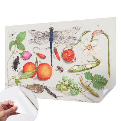 Samolepilna fototapeta za dnevno sobo z ilustracijo narave