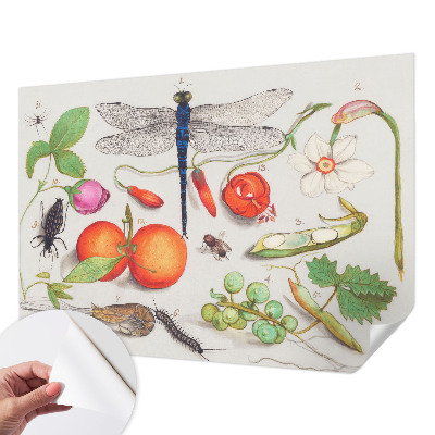 Samolepilna fototapeta za dnevno sobo z ilustracijo narave