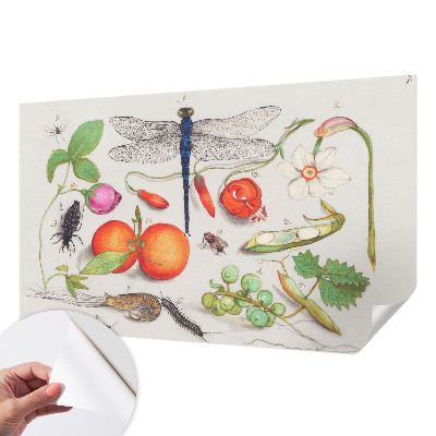 Samolepilna fototapeta za dnevno sobo z ilustracijo narave
