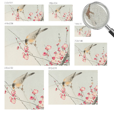 Otroška fototapeta s cvetličnim motivom in ptico