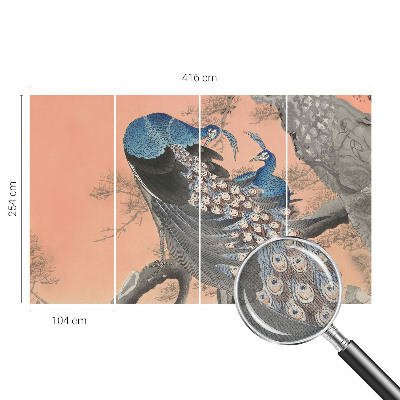 Samolepilna fototapeta za dnevno sobo Pavja eleganca