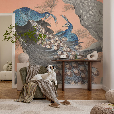 Samolepilna fototapeta za dnevno sobo Pavja eleganca