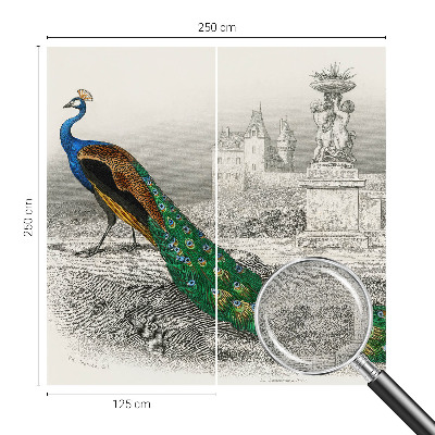 Samolepilna fototapeta za spalnico z motivom barvitega perja