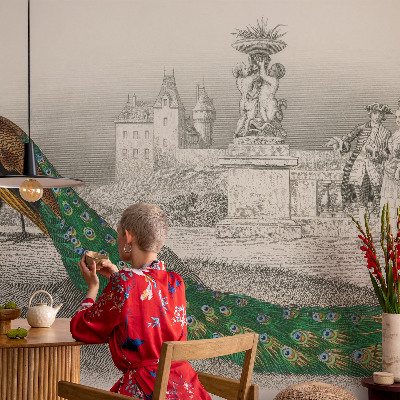 Samolepilna fototapeta za spalnico Barvito perje