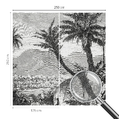 Otroška fototapeta s tropskim motivom oaze