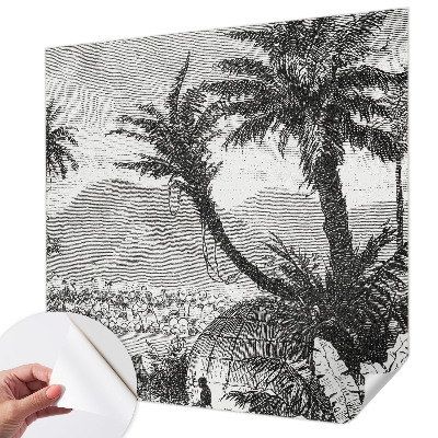 Otroška fototapeta s tropskim motivom oaze