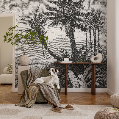 Otroška fototapeta s tropskim motivom oaze