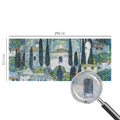 Samolepilna fototapeta za spalnico z motivom cipresnih hiš