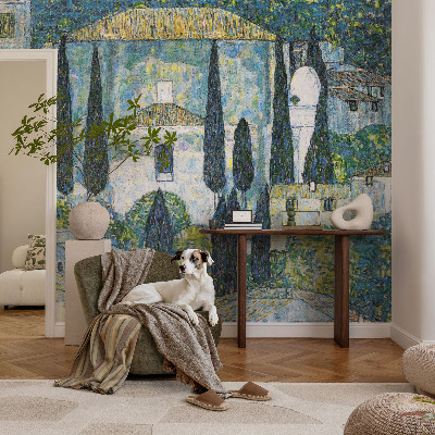 Samolepilna fototapeta za spalnico Cipresne hiše