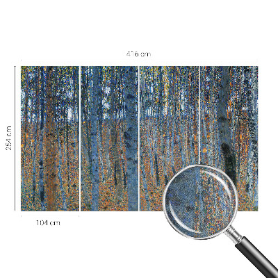 3D fototapeta z motivom breze in gozdnim prizorom