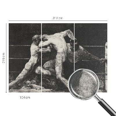 Fototapeta za otroško sobo z motivom boksarskega dvoboja