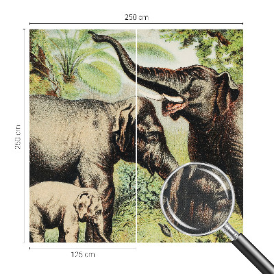 Samolepilna fototapeta za dnevno sobo Družinski sloni