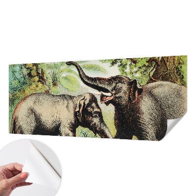 Samolepilna fototapeta za dnevno sobo Družinski sloni