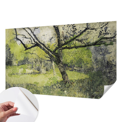 Samolepilna fototapeta za spalnico z motivom pomladnega parka