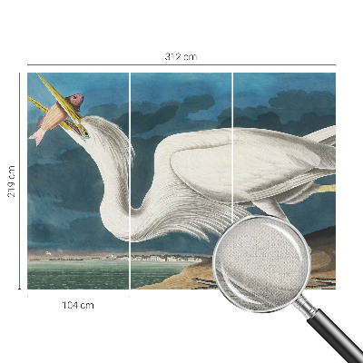 Otroška fototapeta s ptico, ki drži ribo
