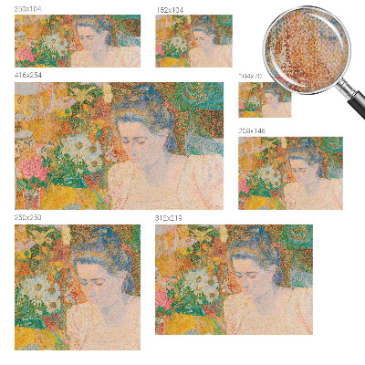Samolepilna fototapeta za dnevno sobo z motivom cvetličnega portreta