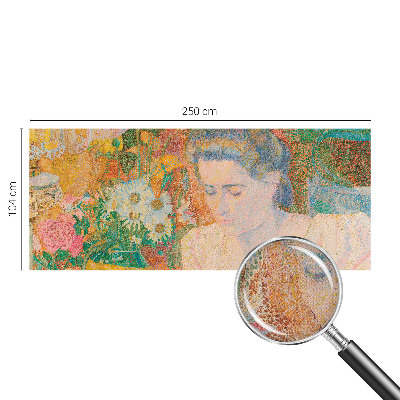 Samolepilna fototapeta za dnevno sobo z motivom cvetličnega portreta