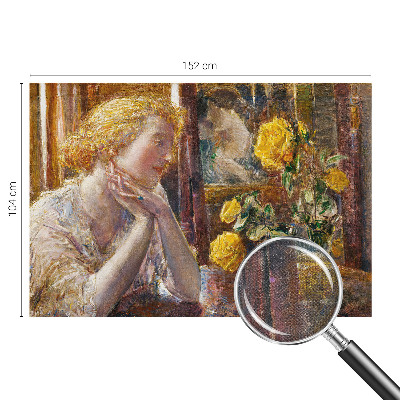 Samolepilna fototapeta za spalnico Ženska z vrtnicami