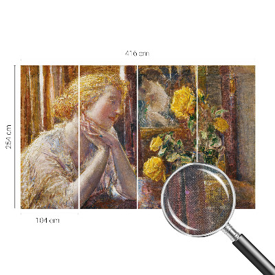 Samolepilna fototapeta za spalnico Ženska z vrtnicami